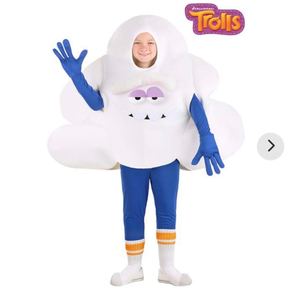 Troll Cloud Costume- kids size Large, approx 10-12. Worn once, in good condition